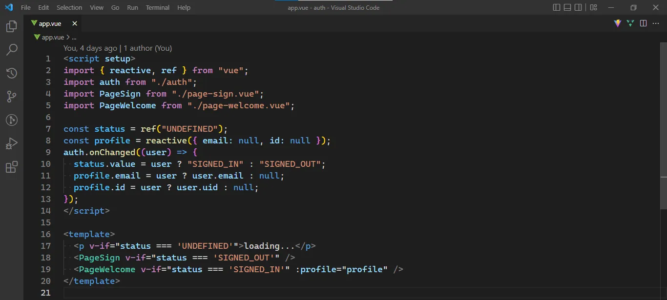 app.vue file content
